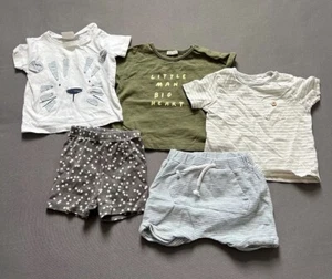 Newborn Baby Boys Clothes Bundle 3-6 Months Outfits First Size Shorts Tops x 5 - Picture 1 of 11