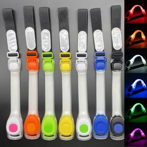 Led Running Armband Yellow Orange White Adjustable Riding Glow Wristbands Light - Picture 1 of 19