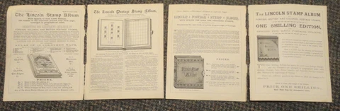 c1890 Lincoln Stamp Albums advertising papers - London England Cover