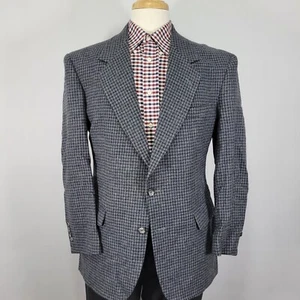 John Alexander Hart Marx Men's Tweed Sport Coat Blazer Two Button Navy Wool 38R - Picture 1 of 13
