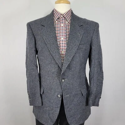 John Alexander Hart Marx Men's Tweed Sport Coat Blazer Two Button Navy Wool 38R - Image 1 of 4