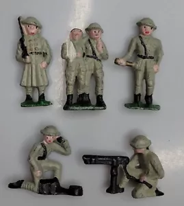 Vintage Set Of 5 Lead World War I Toy Soldiers Figurines - Picture 1 of 3