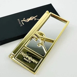 Yves Saint Laurent Novelty mini hand Mirror compact NEW gold YSL - Picture 1 of 12