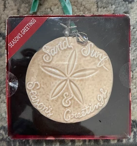 ST NICHOLAS QUADRATO NATALE TROPICALE DECORAZIONI NATALIZIE SABBIA E SURF 013 - Foto 1 di 2