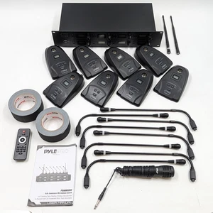 Pyle Pro 8 Channel Conference Microphone System UHF Wireless (PDWM8880) Black - Picture 1 of 12