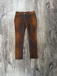 Etro Milano Skinny-Jeans braun Reptil Alligator Schlangenmuster Größe 31 - Bild 1 von 6