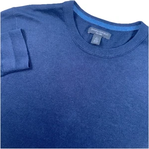 Banana Republic Silk Linen Blue V-Neck Large Long Sleeve Sweater Men's - Picture 1 of 6