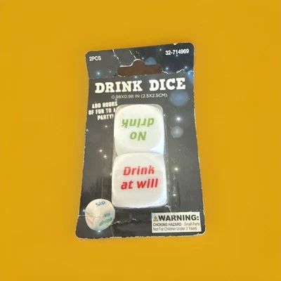 Dados de bebida *Juego de dados de 2 piezas* (0,98 x 0,98 pulgadas) Foto 1 de 4