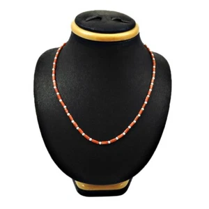 Collar Guirnalda Raíz Chakra Coral Natural Bisel Plata Esterlina Madre Racimo - Imagen 1 de 5