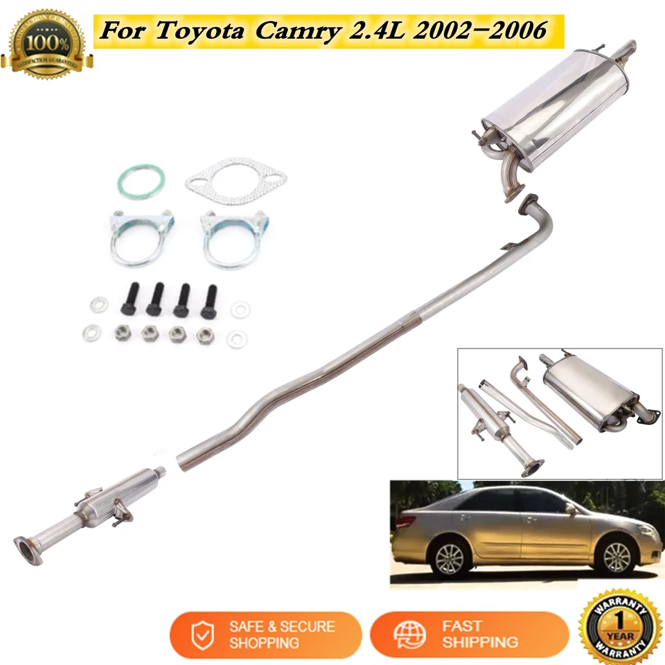 Resonator Pipe & Muffler System Kit For Toyota Camry 2.4L 2002-2006 EPA Approved Foto 1 de 4