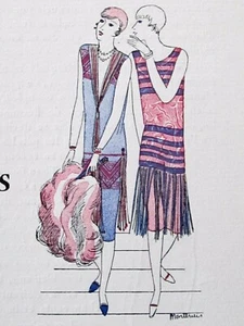 Montbrun VELOURS ET SATIN Feuillet Pochoir Edition Originale 1924-25 - Picture 1 of 9