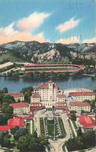 COLORADO SPRINGS CO VINTAGE LINEN POSTCARD THE BROADMOOR MOTEL 1953 FP 102622 R - Picture 1 of 2