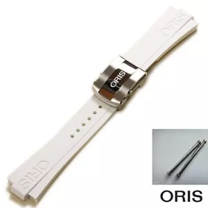 Original Oris 733 7653 Aquis Datum Ø 43 mm weiß Gummiband Armband 42631 - Bild 1 von 12