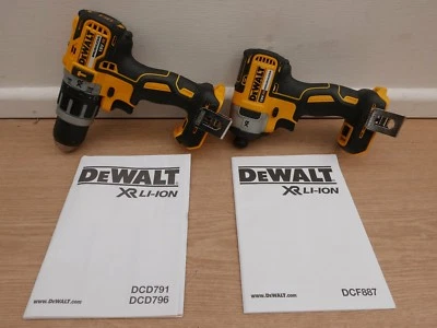 DeWalt DCD796 Combi Drill + DCF887 Impact Driver 18v Bare Units - Image 1 of 4
