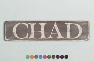 CHAD Vintage Style Wooden Sign. Shabby Chic Retro Home Gift - Picture 1 of 2