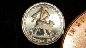 MINIATURE COIN 1938 NEW ROCHELLE COMMEMORATIVE HALF PROOF LIKE STERLING SILVER - Picture 1 of 2