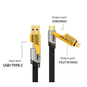 4in1 USB Type-C Cable 6ft Data Cord Super Fast Charging Cable For iPhone Samsung - Picture 1 of 10