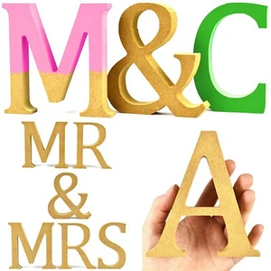 HIGH QUALITY Wooden MDF Craft Letters Free Standing Symbols 12cm High 20mm Thick - Picture 1 of 30