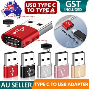 USB Type A Male to USB C Type C Female Charging Port Adapter Fast Converter AU - Picture 1 of 15
