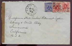 ALGERIA FRANCE MILITARY CENSOR WW2 COVER to USA..PENSIONS - Picture 1 of 1