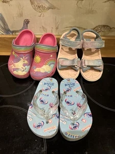 Girls Size 9 Bundle Next Clarks LILO And Stitch Sandals Summer - Picture 1 of 11