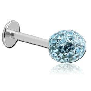 Piercing TRAGUS Straßball AQUA1,2MM Labret Ohrstecker Lippenpiercing Wange - Picture 1 of 1