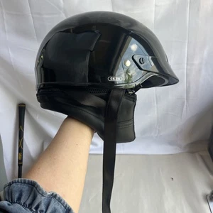 Open Box HJC Adults CS-2N Motorcycle Half Helmet Flat Black - Small - Foto 1 di 9