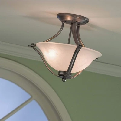 Portfolio 17,32 pulgadas níquel cepillado luz de montaje semi-al ras Foto 1 de 4