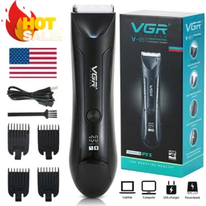 Men's Pubic Hair Trimmer Electric Groin & Body Hair Shaver for Balls Hair Body - Picture 1 of 7
