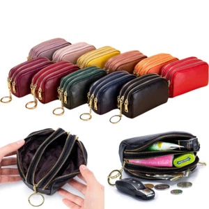 Womens Small Wallet Leather Zipper Clutch Coin Pocket Card Key Money Bag Handbag - Picture 1 of 26