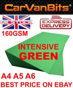 A4 A5 A6 PREMIUM INTENSIVO COLOR VERDE VERDADERO TARJETA DE PAPEL SECADO RÁPIDO 160GSM - Imagen 1 de 8