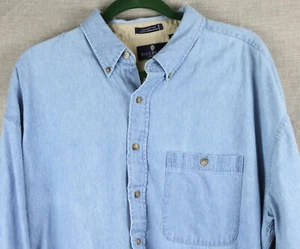 Bill Blass Denim Shirt, Size XXL, 100% Cotton, BB Monogram on Cuff - Picture 1 of 3