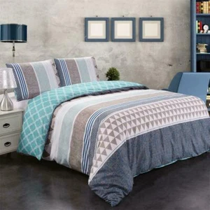 Duvet Cover Set 3 Piece Geometric Ultra Soft Cover For Comforter Queen King Size - Picture 1 of 6