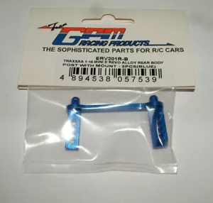 TRAXXAS MINI E-REVO GPM REAR BODY POSTS WITH MOUNT BLUE ALUMINUM ERV201R-B - Picture 1 of 2