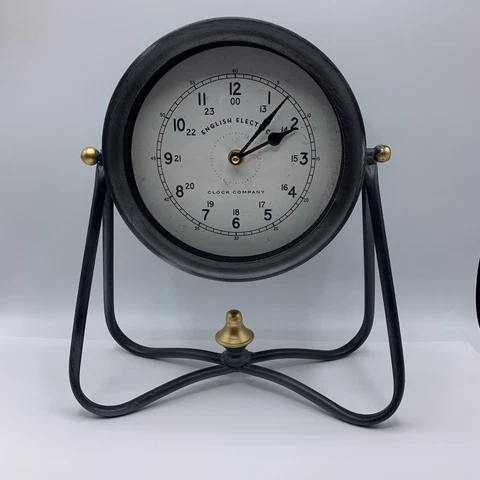 2018 English Electric Clock Company Mantel Clock Metal Grey Reproduction Cover