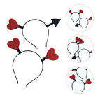 2PCS heart hairband Valentine' s Party Hair Props Red Heart Hair Accessories