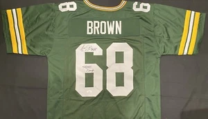 Gary Brown Green Bay Packers SB XXXI Champs 1996 Signed Auto Green Jersey ~ JSA - Picture 1 of 6