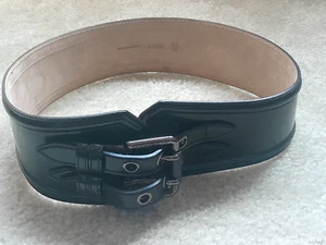 Cinturón Burberry charol negro con doble - talla 30 - Imagen 1 de 8