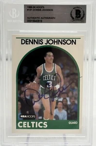 Dennis Johnson Signed 1989-90 Hoops #121 Card BAS Beckett Autograph Card Celtics - Picture 1 of 2