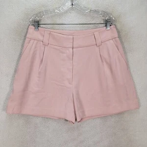 Pale Pink Tailored Womens Shorts High Rise Light Cocktail Classic Chino Size 14 - Picture 1 of 21
