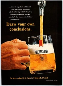PRINT AD 1968 Michelob Beer Draw Your Own Conclusions Tap Fill Mug 8x11 - Picture 1 of 1