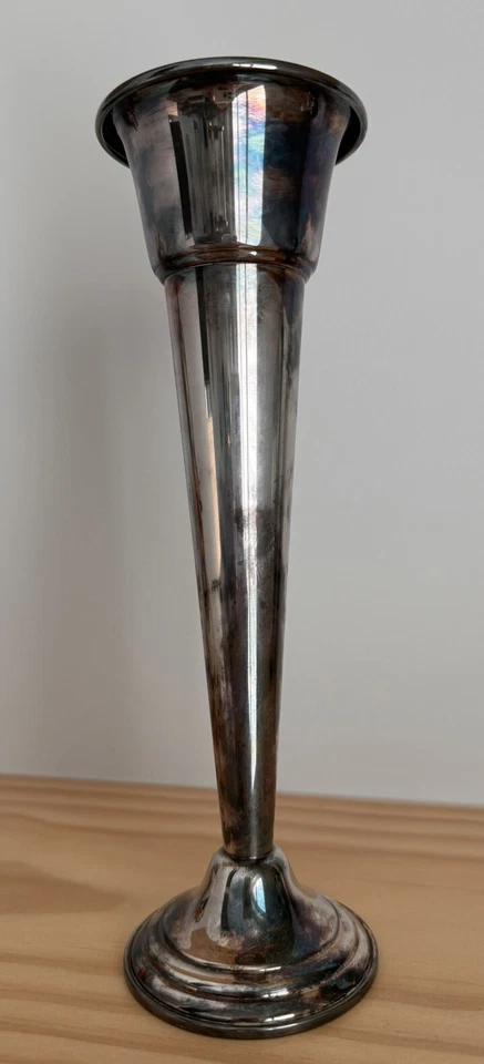 Vaso Gorham Electroplate prata YC 3052 trompete botão vintage - Imagem 1 de 4