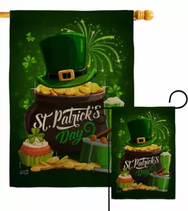 St Patty Day Burlap Gardn Flag Springtime Decorative Small Gift Yard Banner - Picture 1 of 19