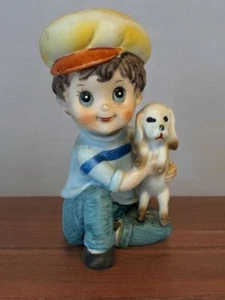 Estatuilla de niño con perro vintage - marca Taiwán - Imagen 1 de 8