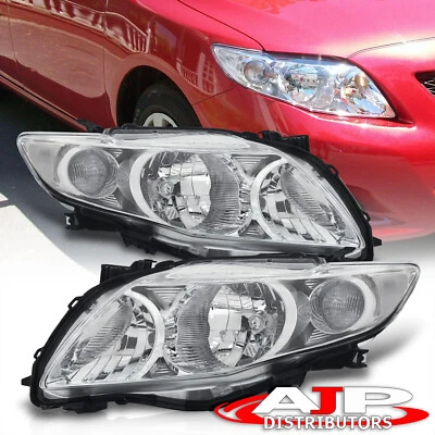 Chrome Clear OE Style JDM Head Lights Lamp Assembly For 2009-2010 Toyota Corolla Foto 1 de 4