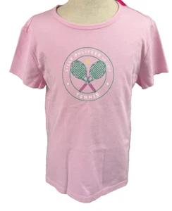Lilly Pulitzer Luxletic Pink Rally Tee Tennis Large Youth Girls NEW - Picture 1 of 8