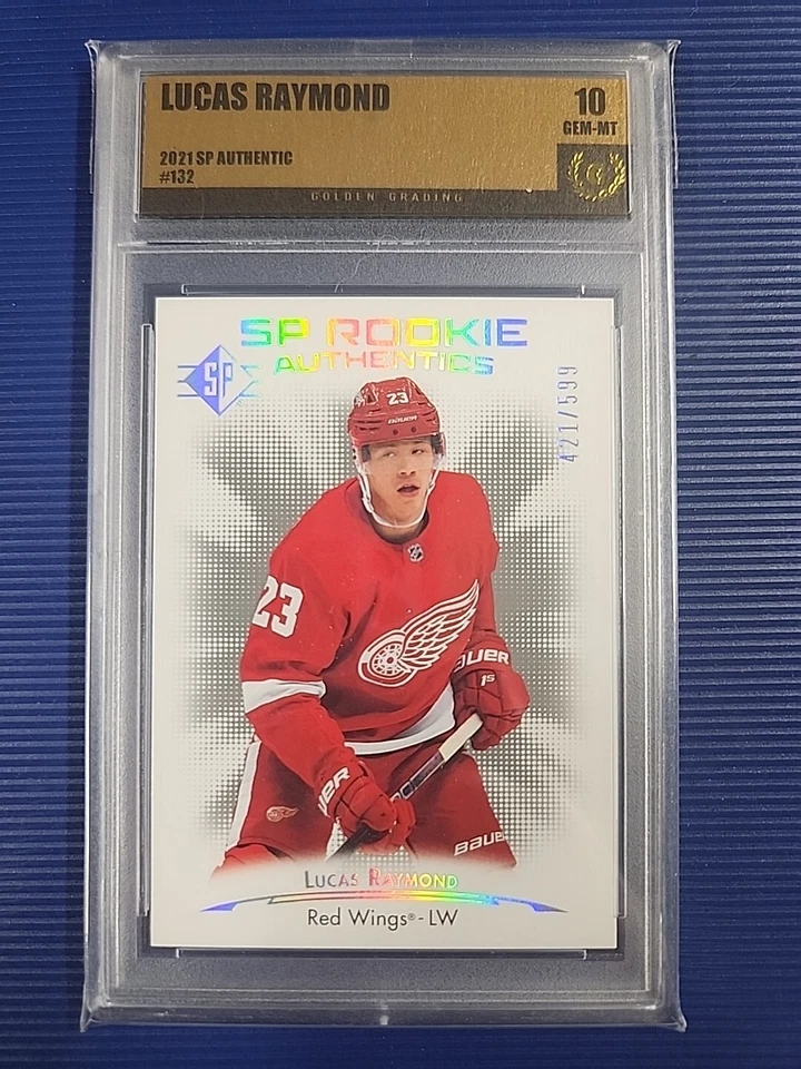 2021-22 UD SP Hockey Rookie Authentics GG 10 #132 Lucas Raymond /599-Red Wings - Image 1 of 2
