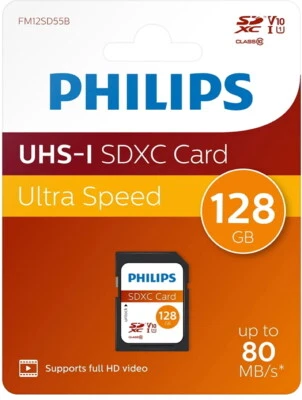 Philips SDXC Karte 128GB Speicherkarte UHS-I U1 Class 10 - Bild 1 von 2