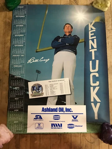 1990 Kentucky Wildcats Football Schedule Calendar Poster - Bill Curry Cover