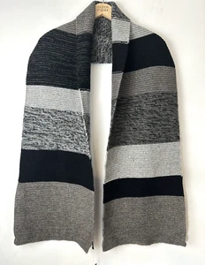 $346 Eileen Fisher Womens Yak Wool Colorblock Scarf & Glovettes ~ Black/Gold NWT - Picture 1 of 14